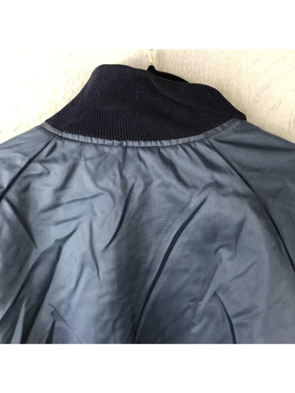 Vintage Michigan Bell Campboree Jacket Mens Large Blue Nylon 1/4 Zip Windbreaker